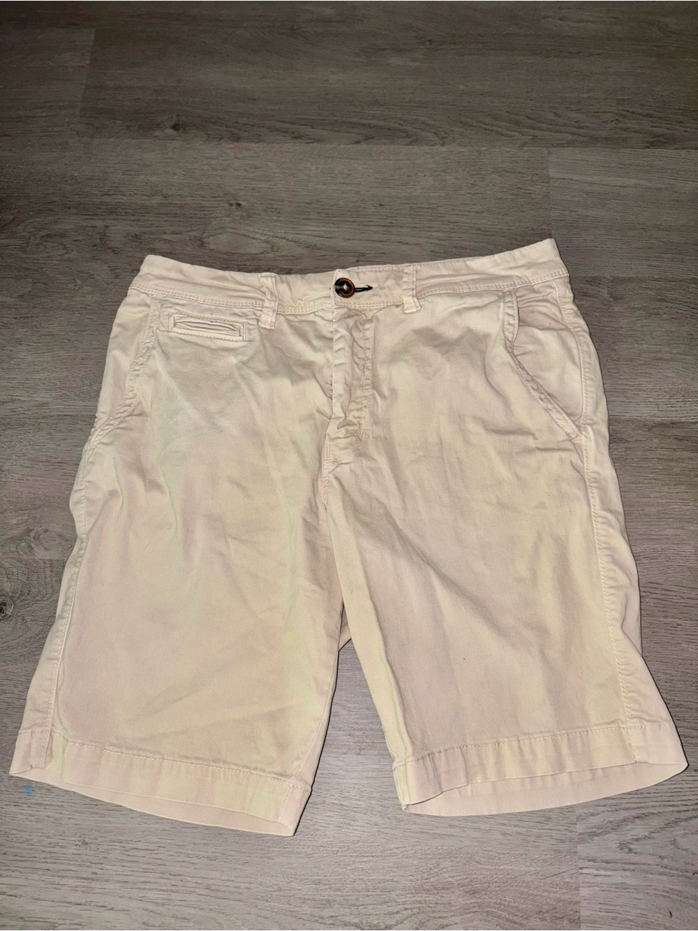 American Eagle Outfitters Slim Active Flex Khaki Cream Men's Shorts